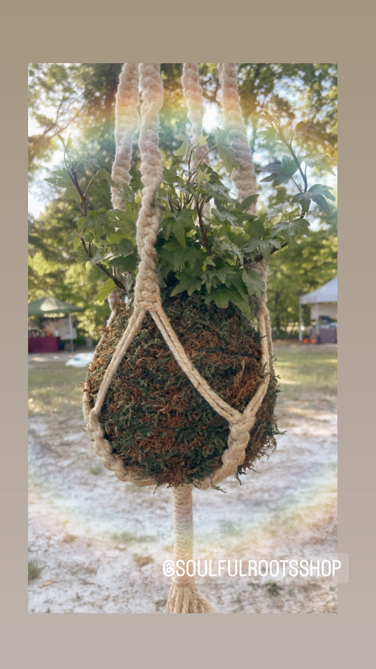 Macrame Plant Hanger For Kokedama or Pot